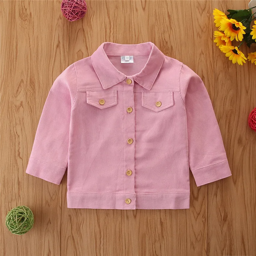 Kids Casual Letter Pattern Lapel Long Sleeve Single-Breasted Coat