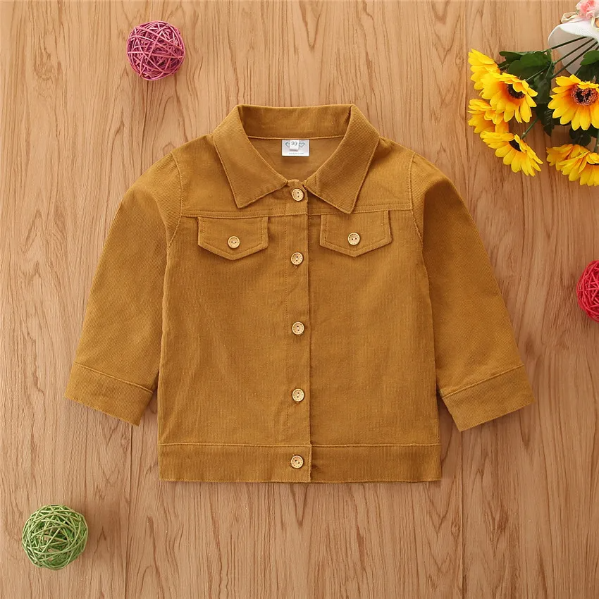 Kids Casual Letter Pattern Lapel Long Sleeve Single-Breasted Coat