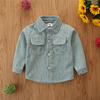 Kids Casual Letter Pattern Lapel Long Sleeve Single-Breasted Coat