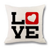 (Buy 1 Get 1)  Modern Simple Letter Print Linen Living Room Rug Cushion Throw Pillowcase