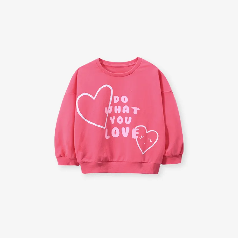 (Buy 1 Get 1) Kids Toddler Big Boys Spring Autumn Fashion Casual Cute Solid Color Letter Heart Round Neck Long Sleeve Trousers Set