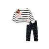 Kids Toddler Big Girls Spring Autumn Fashion Casual Stripe Cartoon Puppy Round Neck Long Sleeve Polka Dot Trousers Set