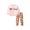 Kids Toddler Big Boys Spring Autumn Fashion Casual Cute Solid Color Cartoon Bear Round Neck Long Sleeve Pants Set