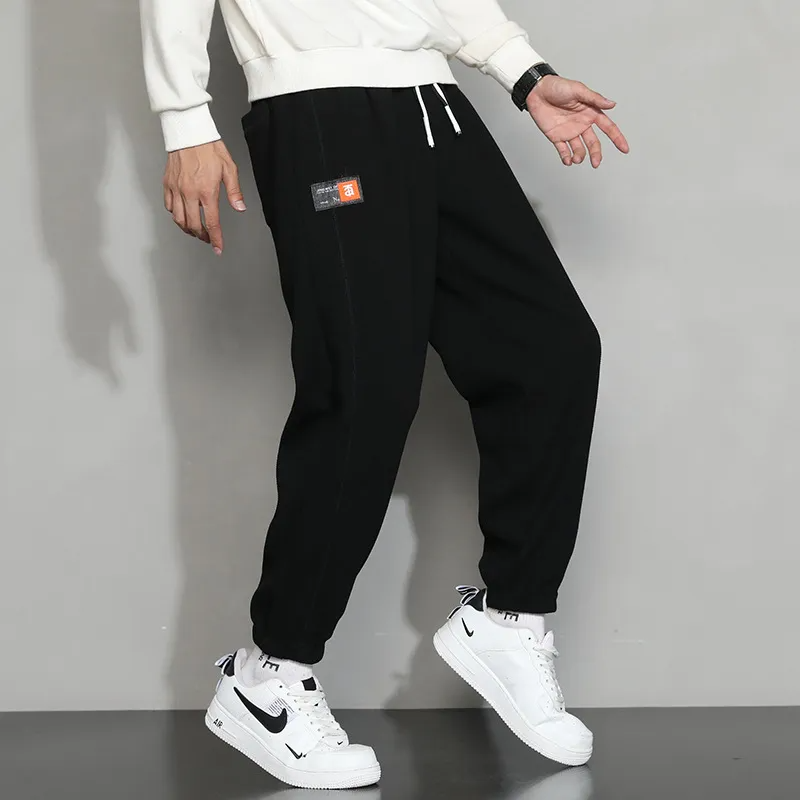 Men Spring Autumn Fashion Casual Cotton Solid Color Plus Size Joggers Pants