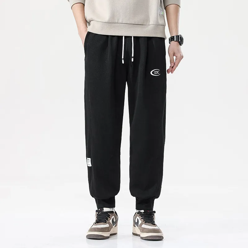 Men Spring Autumn Fashion Casual Cotton Solid Color Plus Size Joggers Pants