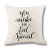 (Buy 1 Get 1)  Modern Simple Letter Print Linen Living Room Rug Cushion Throw Pillowcase