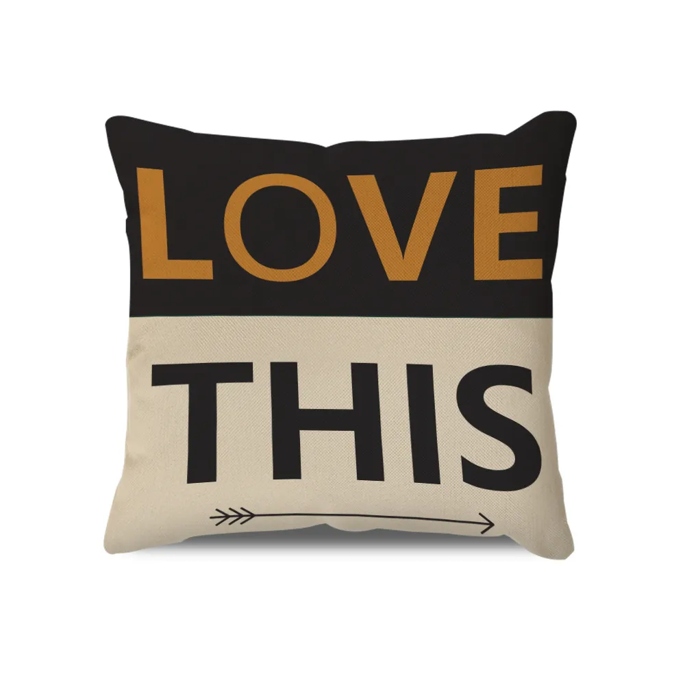 Nordic Simple Style Geometric Pattern Sofa Letter Pillow Cover