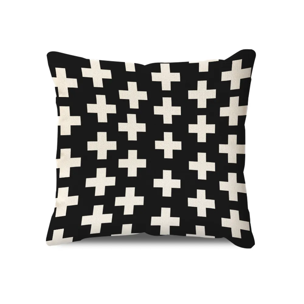 Nordic Simple Style Geometric Pattern Sofa Letter Pillow Cover