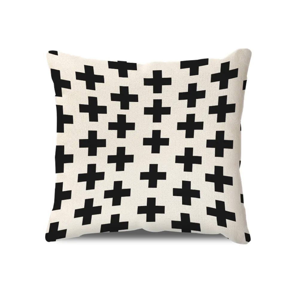 Nordic Simple Style Geometric Pattern Sofa Letter Pillow Cover