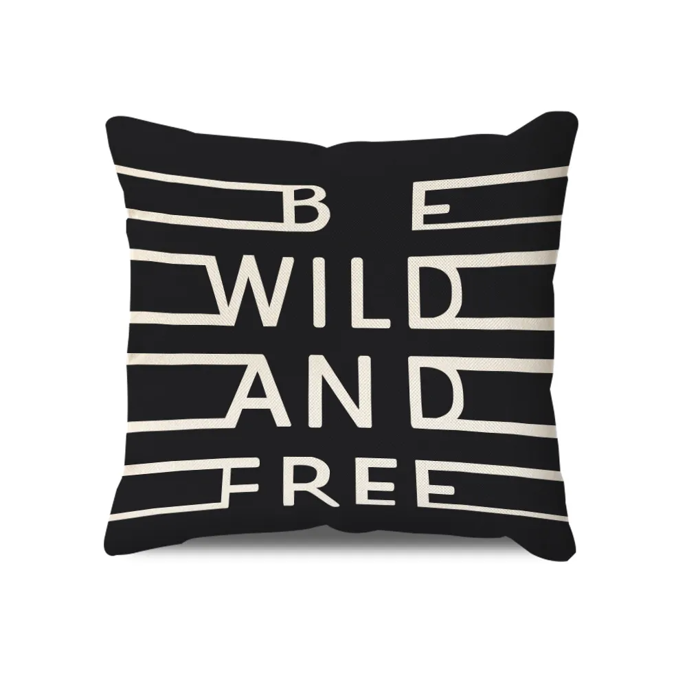 Nordic Simple Style Geometric Pattern Sofa Letter Pillow Cover