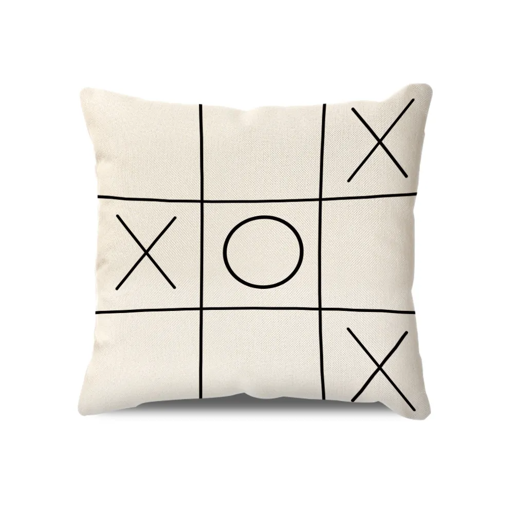 Nordic Simple Style Geometric Pattern Sofa Letter Pillow Cover