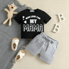 Casual Baby Girl Letter Print Short Sleeve Set