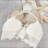 2 Pieces Fashion Sexy Strap Hollow Crochet Knit Short Bikini Top