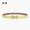 Women'S Fashion Casual Pearl Bowknot Alloy Smooth Buckle Genuine Leather Belt