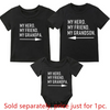 (Buy 1 Get 1) Grandpa And Grandson Letter Graphic Family Matching Short Sleeve T-Shirt