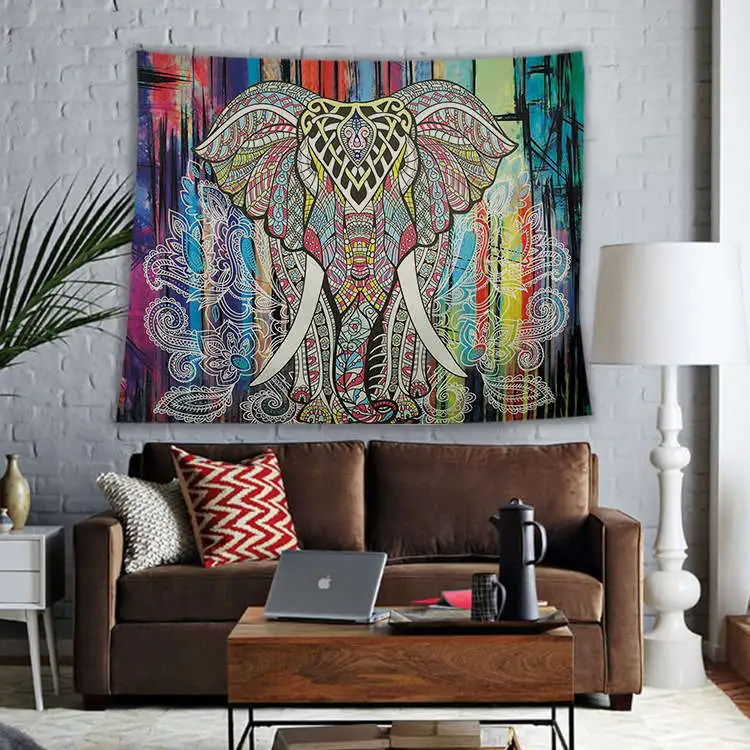 Bohemian Ethnic Style Elephant Print Tapestry