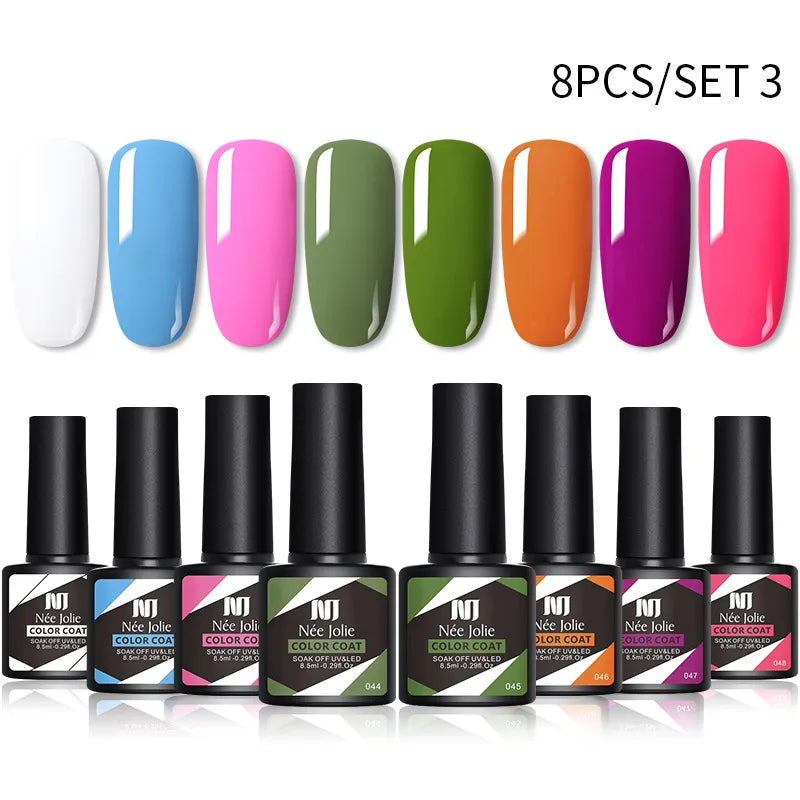 Manicure Phototherapy 8 Colors/Set Nail Polish Gel Color Coat