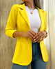 Women Solid Color Simple Long Sleeve Blazer Jacket