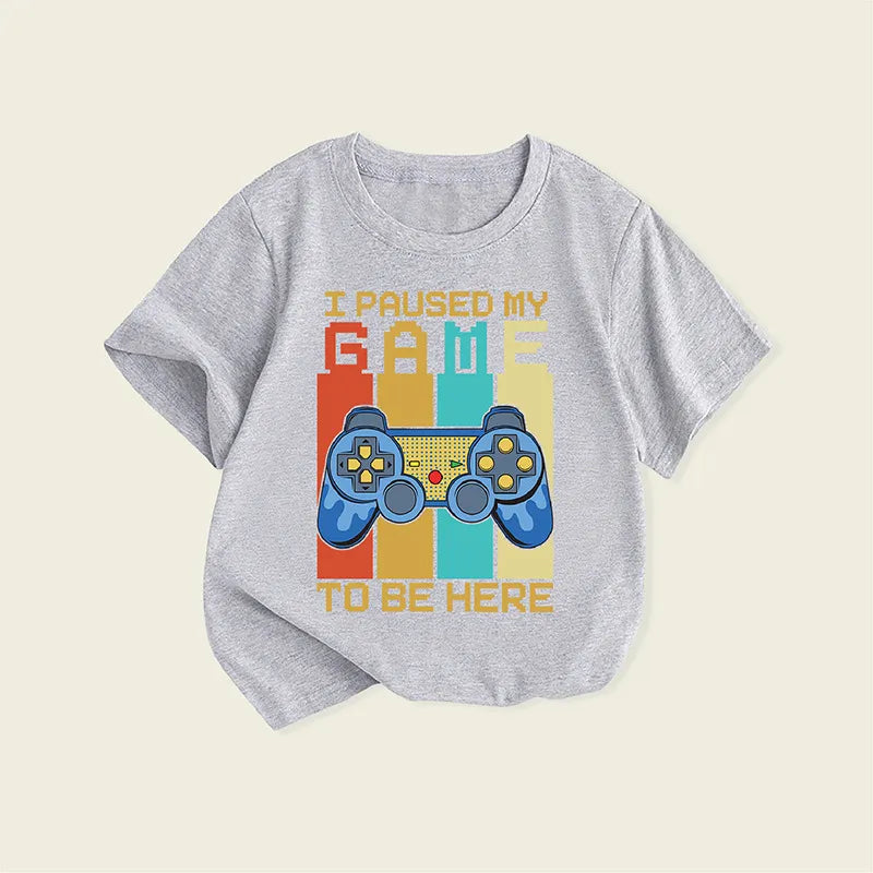 Buy 1 Get 1 Children Kids Baby Fashion Boys Casual Basic Game Print Short Sleeve T-Shirt