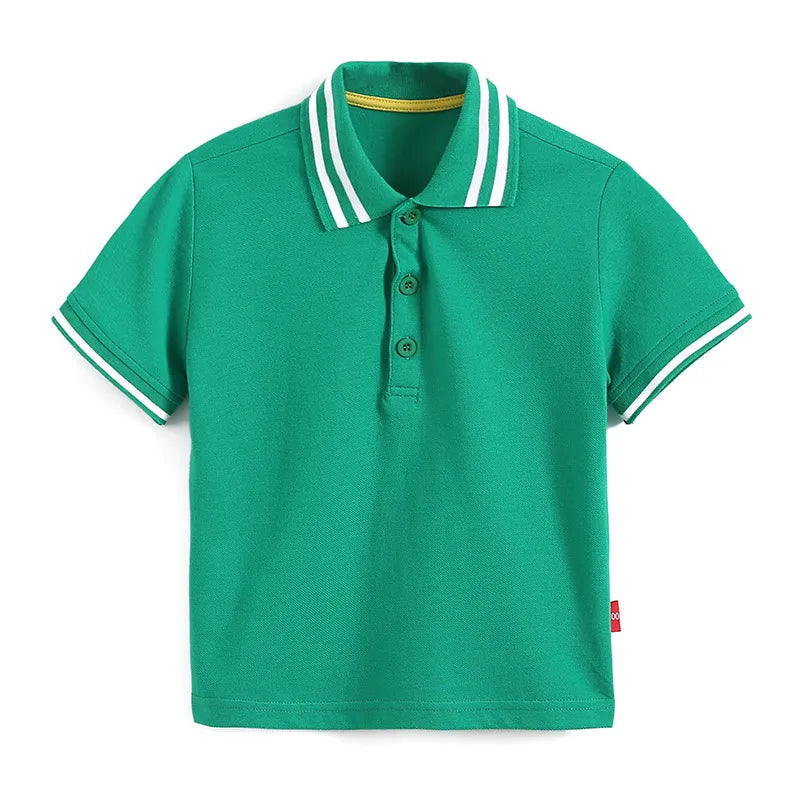 Children Kids Toddlers Fashion Boys Lapel Short Sleeve Basic Polo T-Shirt