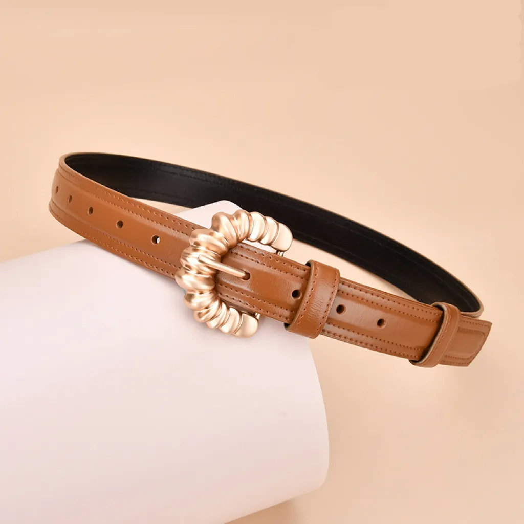 Women Simple Fashion Irregular C-Shaped Buckle Belt