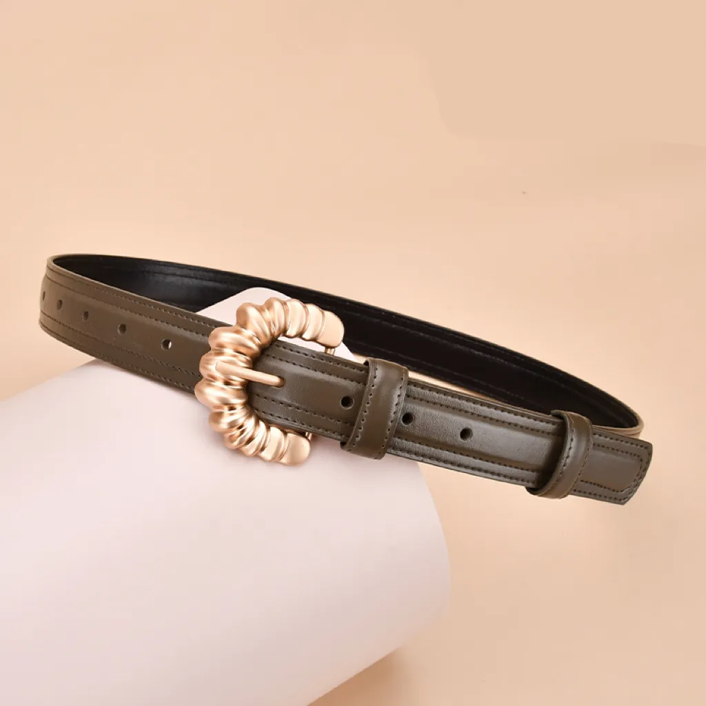 Women Simple Fashion Irregular C-Shaped Buckle Belt