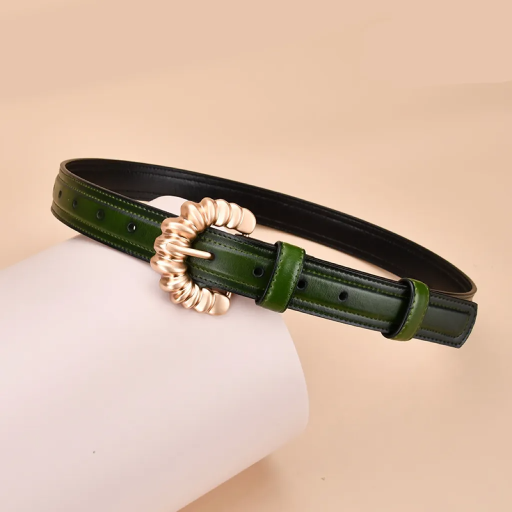 Women Simple Fashion Irregular C-Shaped Buckle Belt