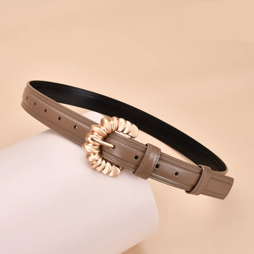 Women Simple Fashion Irregular C-Shaped Buckle Belt