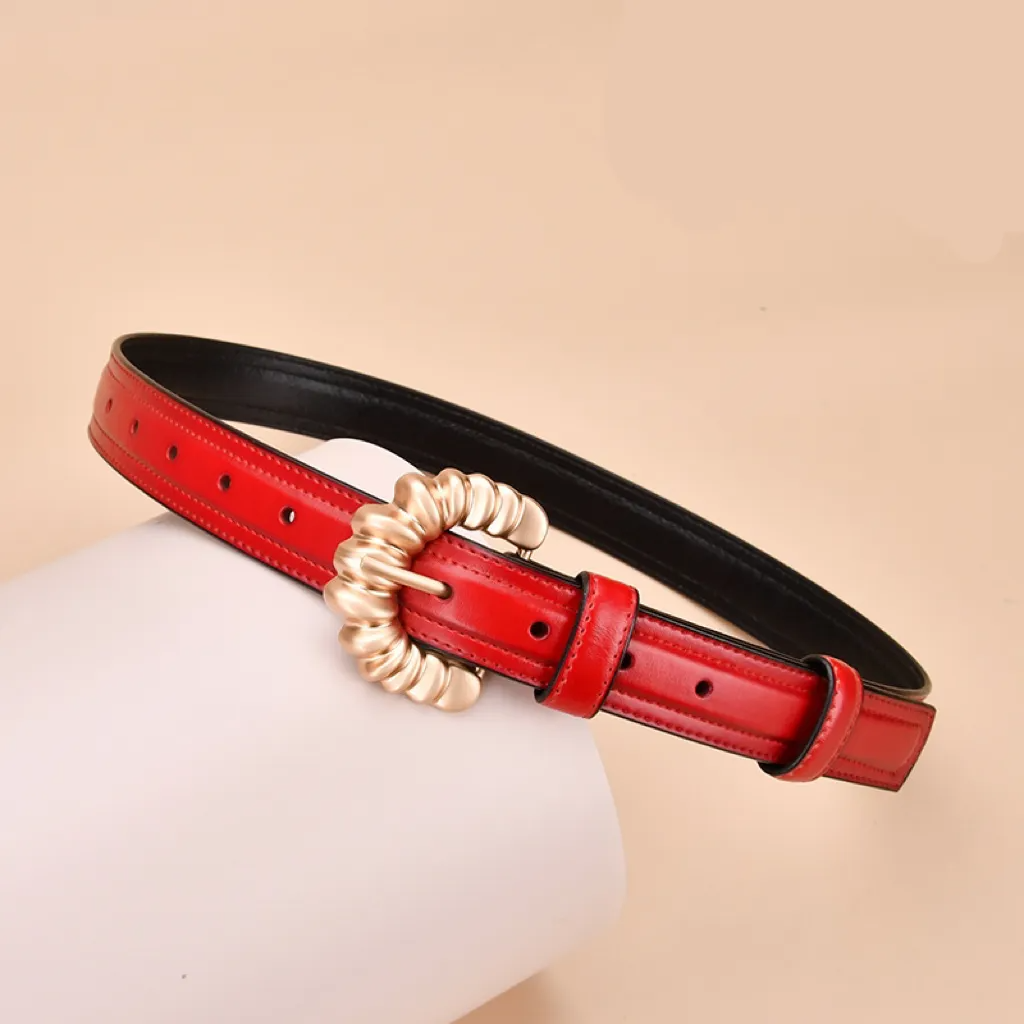 Women Simple Fashion Irregular C-Shaped Buckle Belt