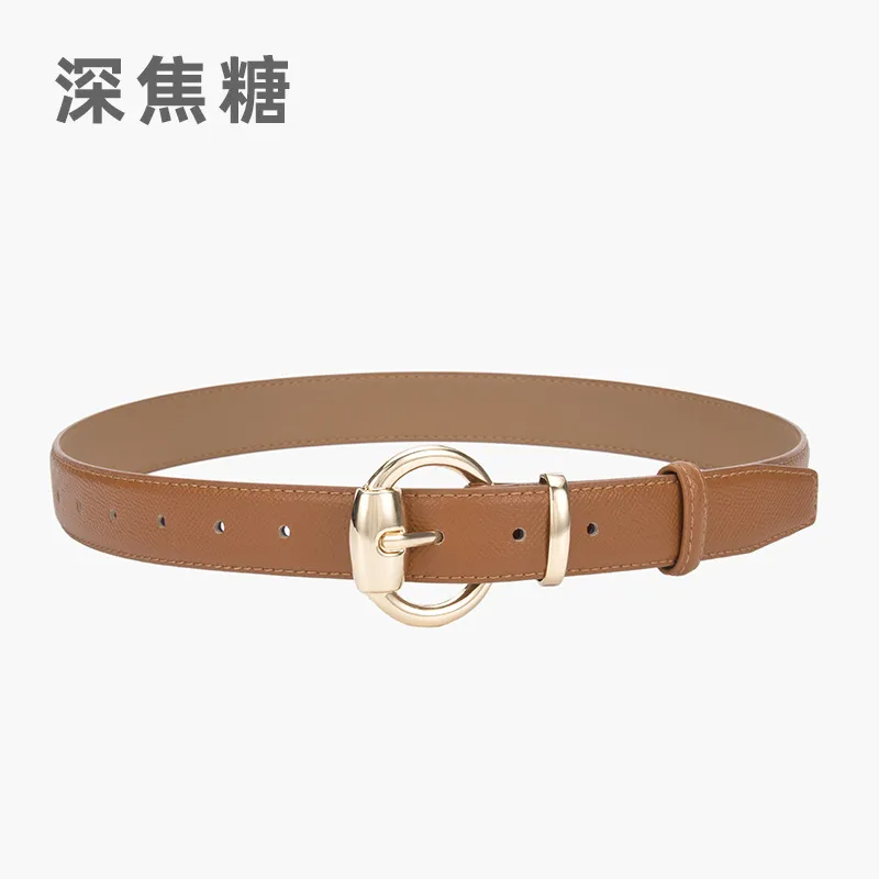 Women'S Fashion Casual Personality Alloy Pin Buckle Leather Belt