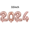 (Buy 1 Get 2 ) 32 Inch 2024 Digital Balloon New Year Day Party Venue Decoration