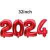 (Buy 1 Get 2 ) 32 Inch 2024 Digital Balloon New Year Day Party Venue Decoration