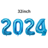 (Buy 1 Get 2 ) 32 Inch 2024 Digital Balloon New Year Day Party Venue Decoration