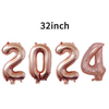 (Buy 1 Get 2 ) 32 Inch 2024 Digital Balloon New Year Day Party Venue Decoration