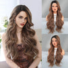 Women Fashion Gradient Large Wave Long Curly Wig