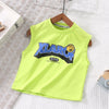 Buy 1 Get 1 Children Kids Baby Fashion Boys Casual Basic Sleeveless Cartoon Letter Print T-Shirt