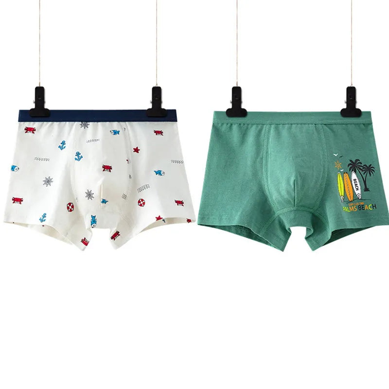 Boys Basic Cartoon Pattern Underwear