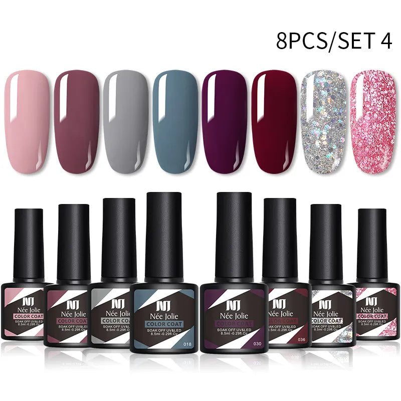 Manicure Phototherapy 8 Colors/Set Nail Polish Gel Color Coat