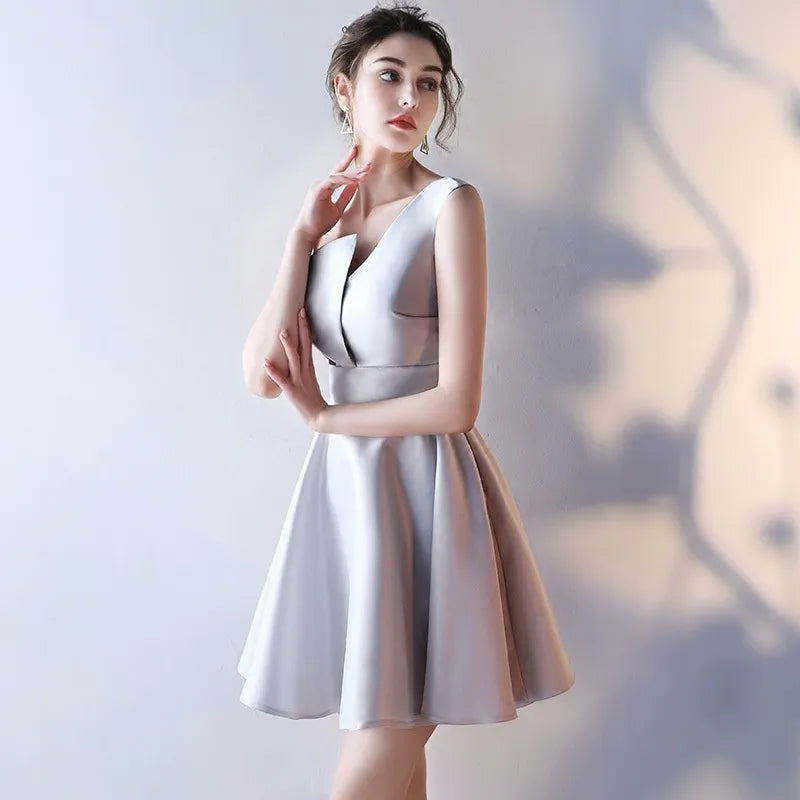 Women'S Elegant Solid Color Party Dress