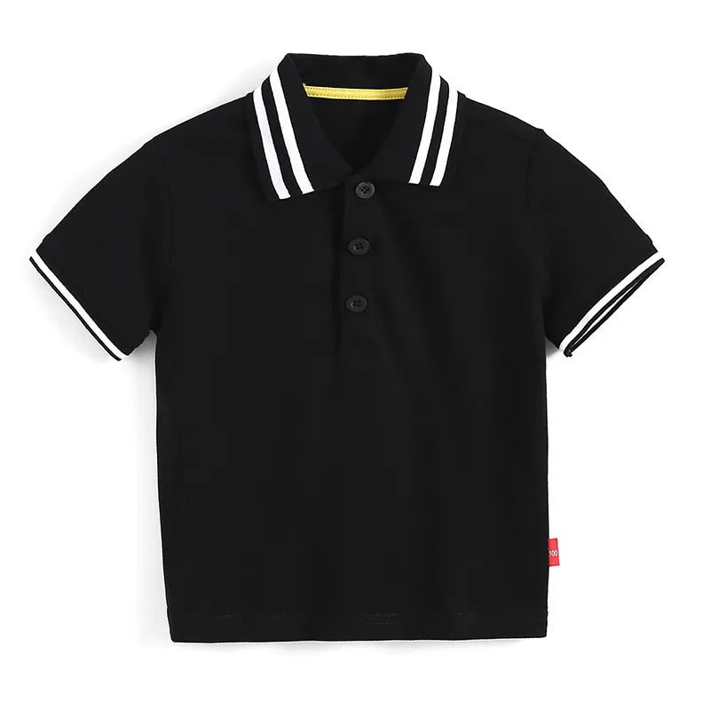 Children Kids Toddlers Fashion Boys Lapel Short Sleeve Basic Polo T-Shirt