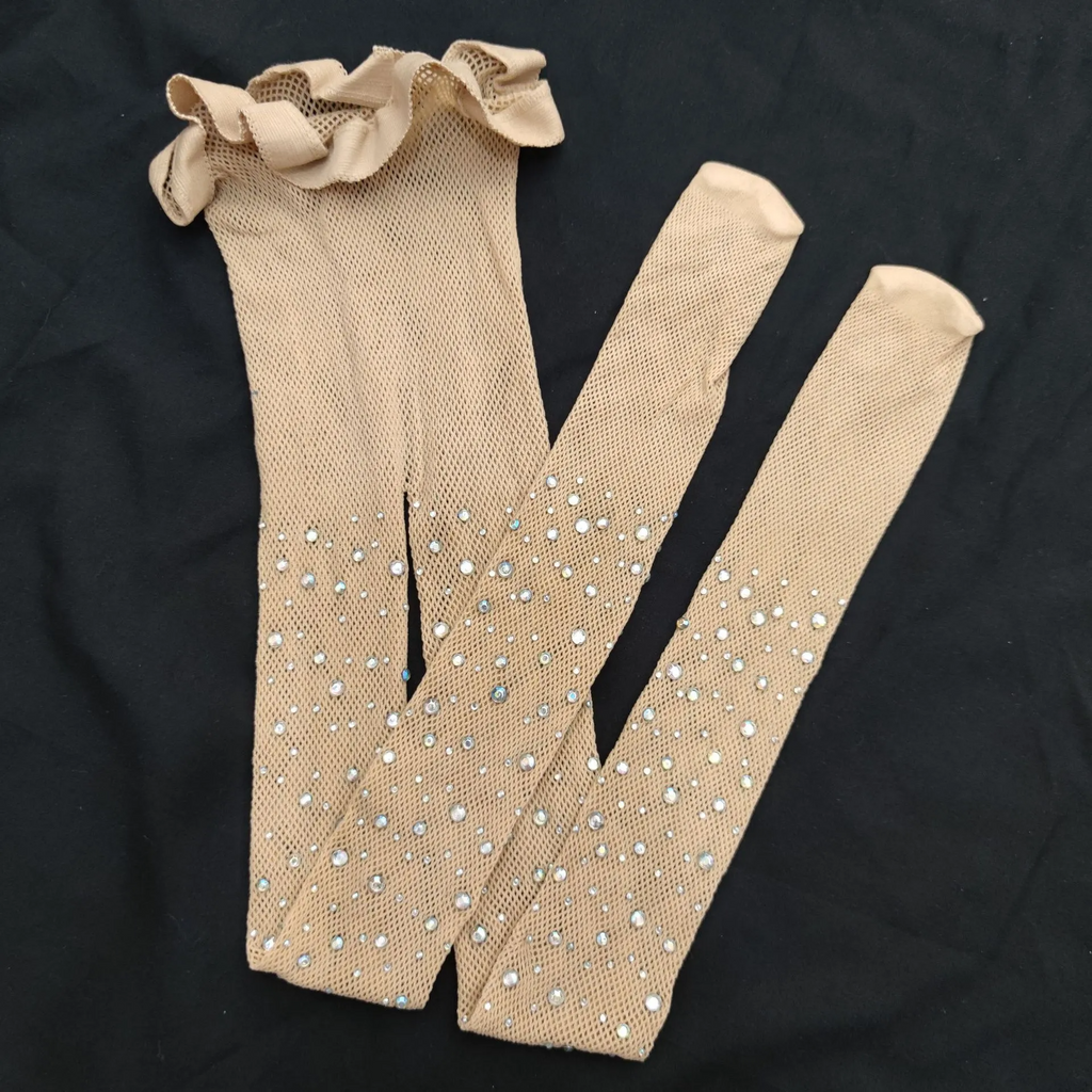 (Buy 1 Get 2Girls Personalized Rhinestone Solid Color Hollow Out Pantyhose
