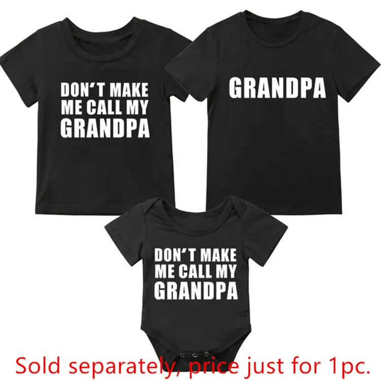 (Buy 1 Get 1) Grandpa And Grandson Letter Graphic Family Matching Short Sleeve T-Shirt