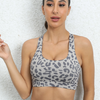 Women Fashion Leopard Print Tight Sportswear Hip Lift High Waist Fitness Bra Yoga Pants Two-Piece Set