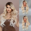 Women Fashion Gradient Large Wave Long Curly Wig