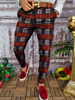 Men Fashionable All Over Print Color Blocking Straight Suit Pants