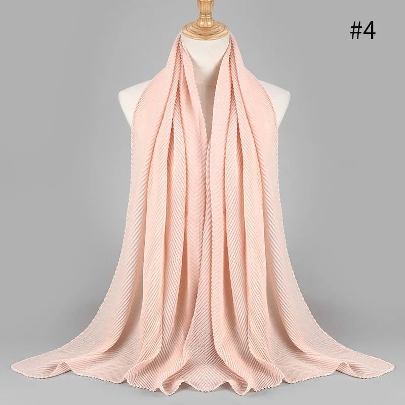 (Buy 1 Get 1) Women Fashion Twill Pleated Hijab Scarf