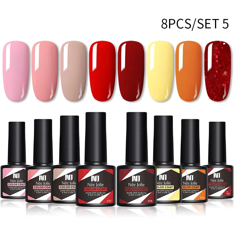 Manicure Phototherapy 8 Colors/Set Nail Polish Gel Color Coat