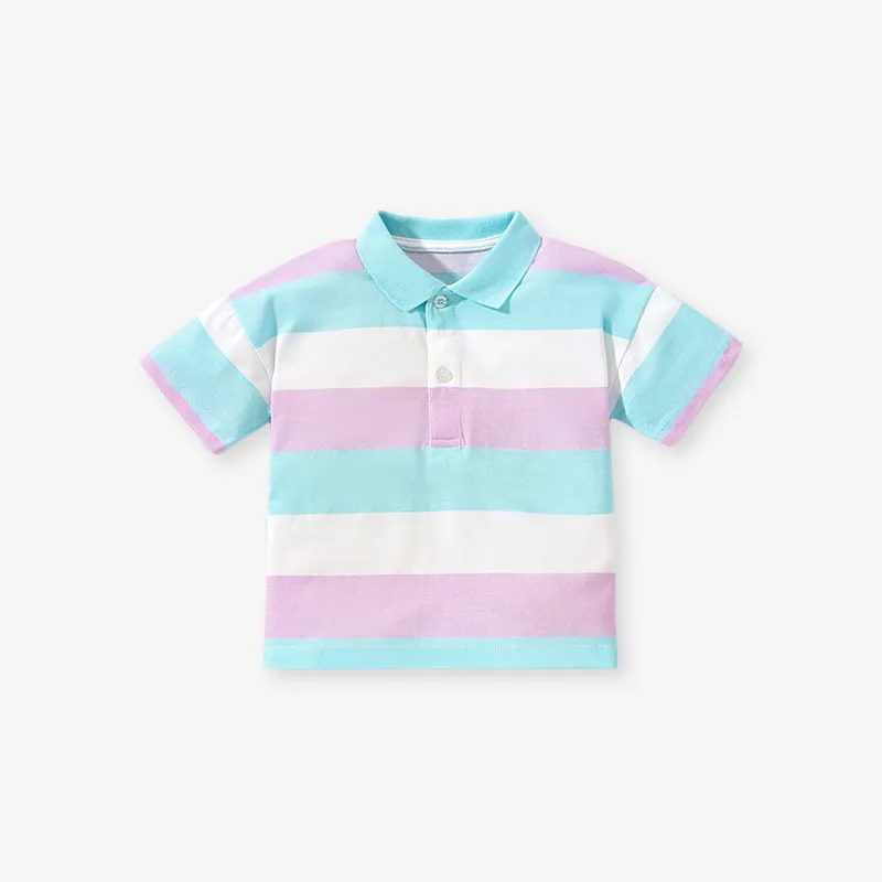 Children Kids Baby Fashion Boys Casual Basic Short Sleeve Stripe Print Polo T-Shirt