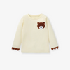 ( Buy 1 Get 1 ) Kids Toddler Big Girls Fashion Casual Cute Polka Dot Cartoon Bear Embroidery Round Neck Long Sleeve T-Shirt