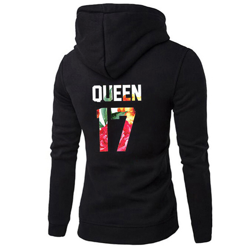 Fashion Casual Long Sleeve Round Neck Letter Print Couple Hoodie